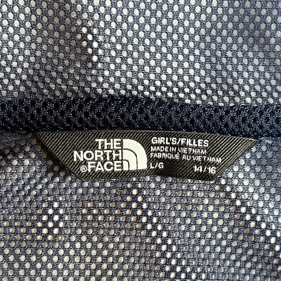 The North Face Girls' Waterproof Hooded Rain Jacket, Blue/Flowers, Large (14/16) - Picture 4 of 12